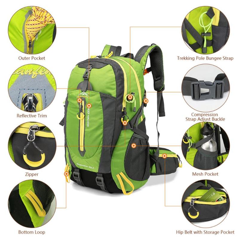 Mochila de camping à prova d'água 40L - Lojas Onlishop