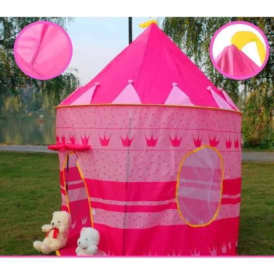 Jogar tenda portátil dobrável tipi e princesa dobrável tenda crianças menina cubby casa presentes dos miúdos ao ar livre brinquedo tendas castelo - Lojas Onlishop