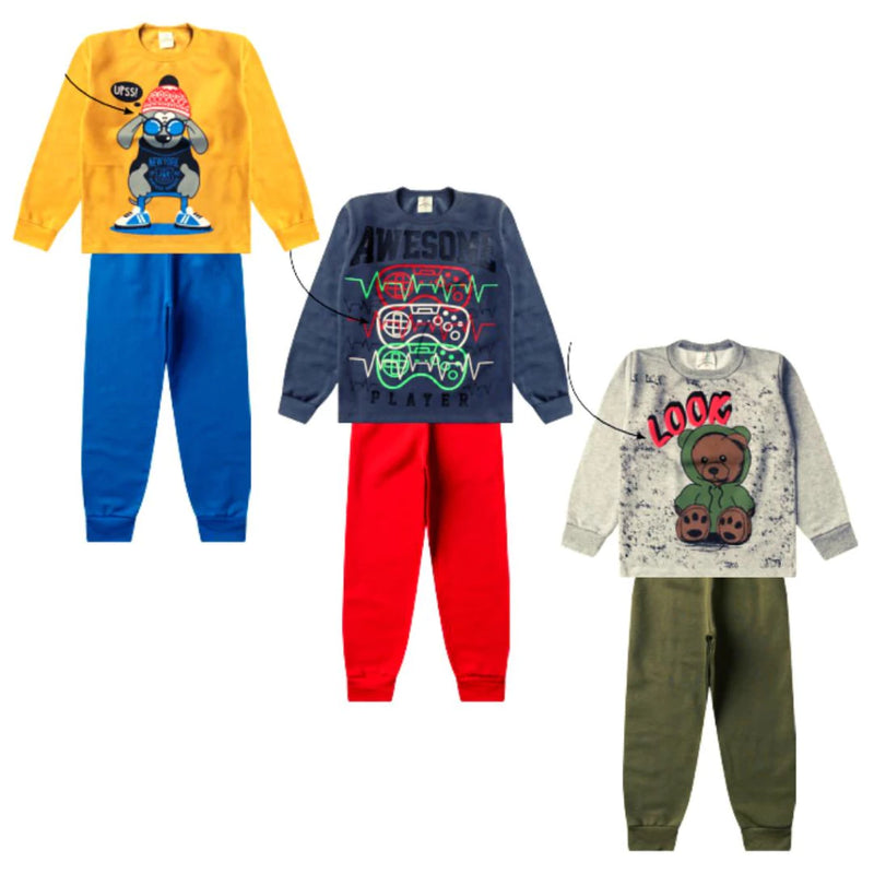 Conjunto Moletom Infanti Masculino 4 Peças