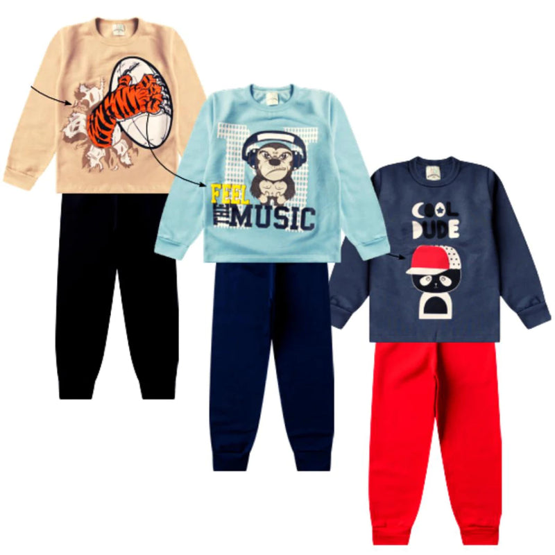 Conjunto Moletom Infanti Masculino 4 Peças