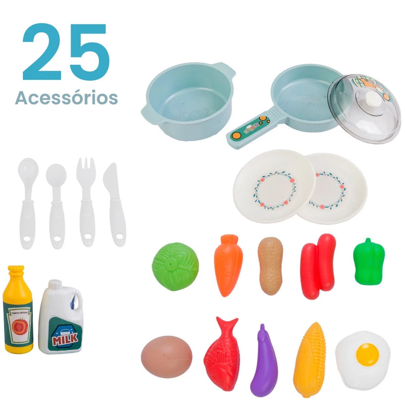 Kit Cozinha De Brinquedo Infantil Completa Solta Água E Som - Lojas Onlishop