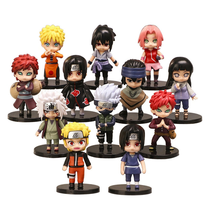 Conjunto Com 12 Bonecos Do Anime Naruto - Lojas Onlishop