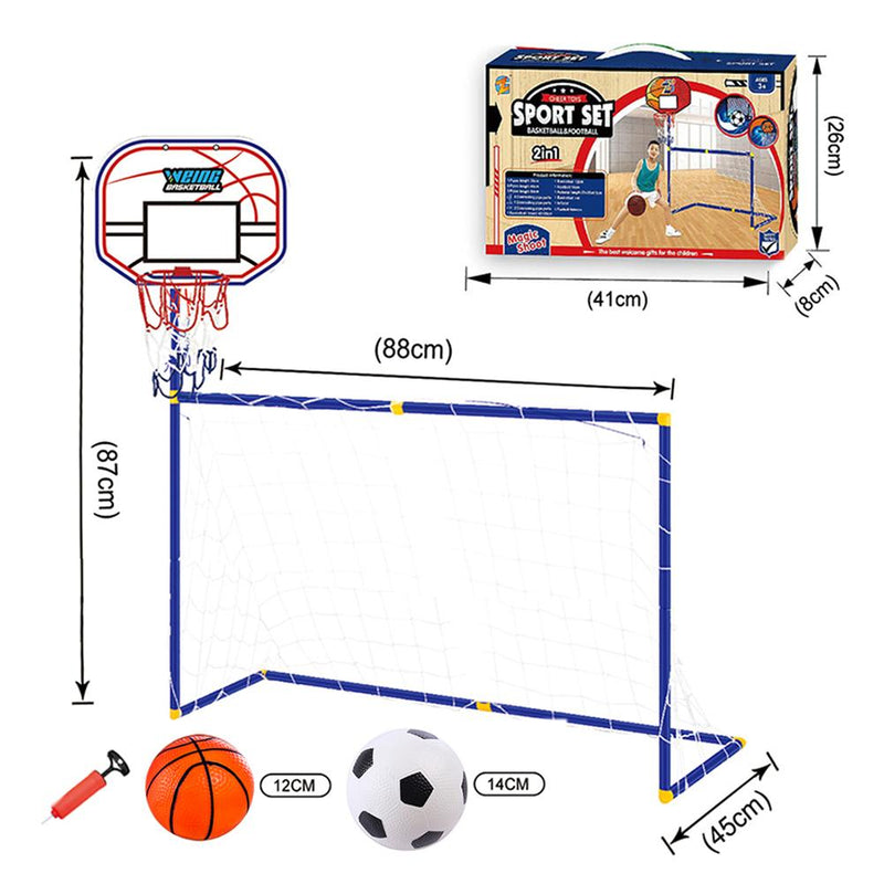 Jogo De Futebol e Basquete 2 Em 1 + Bomba De Enchimento - Lojas Onlishop