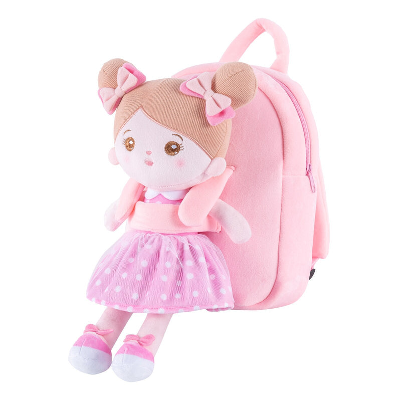 Mochila infantil De Pelúcia + Boneca De Pano Fofa - Lojas Onlishop