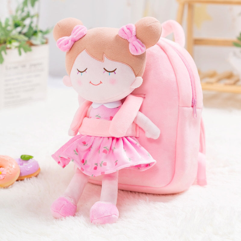 Mochila infantil De Pelúcia + Boneca De Pano Fofa - Lojas Onlishop